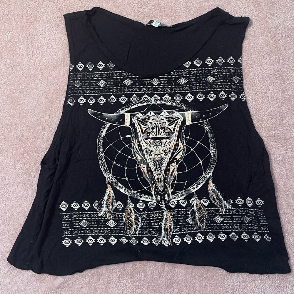 Western beaded crop tank. Love the pop of orange & it’s so soft.